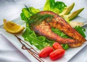 Grilled salmon and salad diet for psoriasis sufferers
